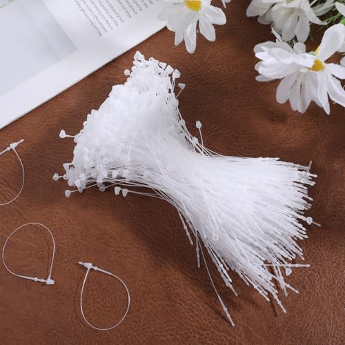 HJZHII 2000 Stück Sicherheitsfäden Etiketten, Preisschilder Anhänger Fäden 12,5cm lang Sicherheitsfäden Etiketten Sicherheits Schmuckanhänger Kunststoff Loop Pins für Kleidung Schuhe Preisauszeichner