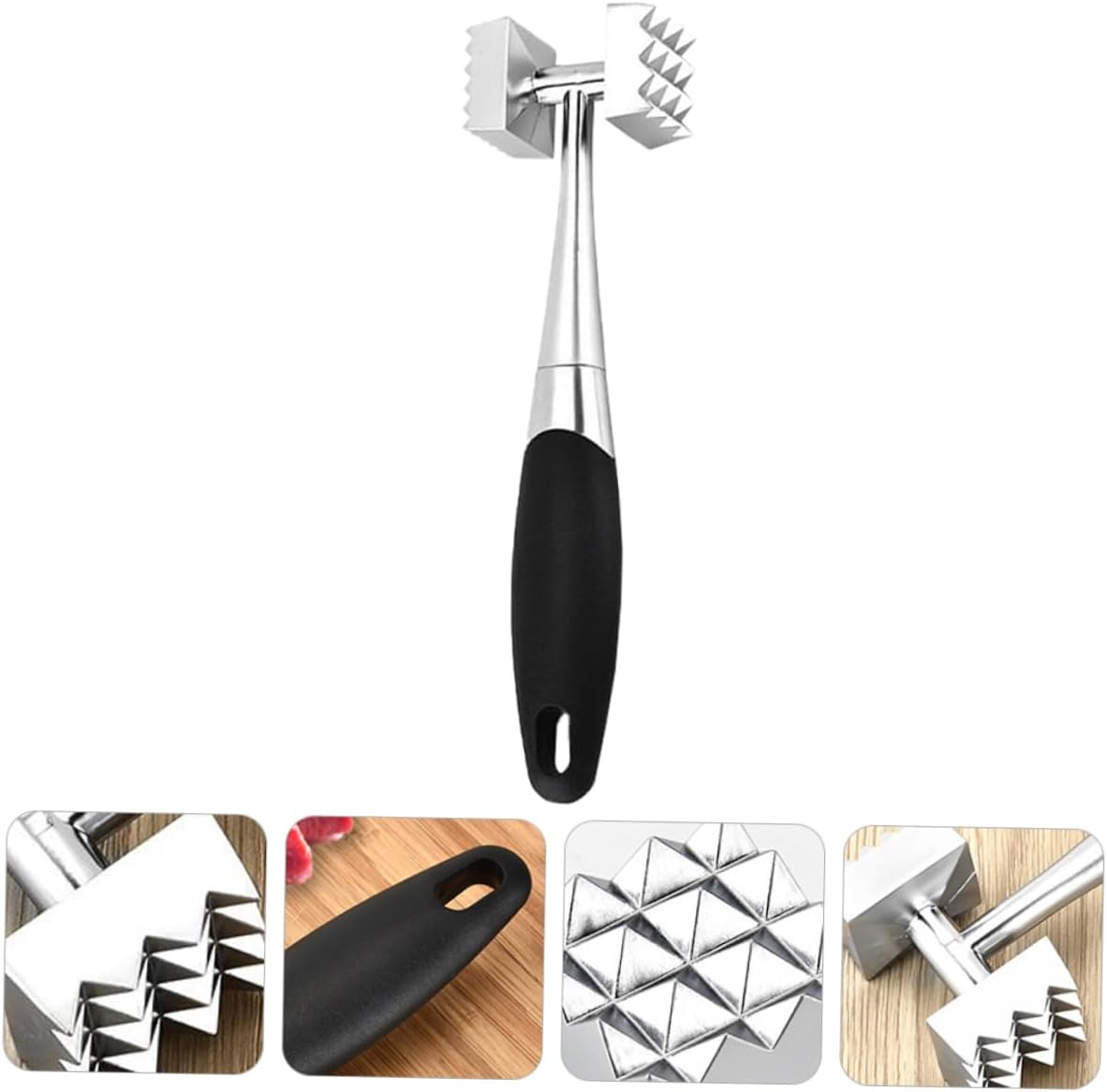 Cabilock Home Zinc Alloy Meat Tenderizer Hammer Dual-sided Kitchen Gadget for Tenderizing Steak Chicken Pork More Ergonomic Design for Easy Use and Performance