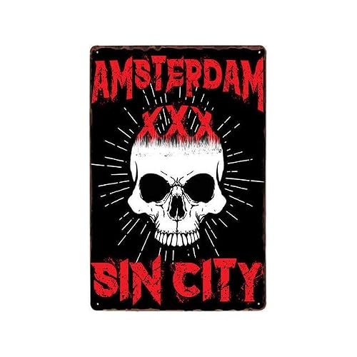 Amsterdam New York - Metal Tin Sign Retro Vintage Plaque