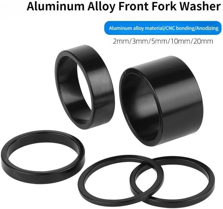 Bicycle Headset Spacer 2 3 5 10 20mm Aluminum Washer for 1-1/8 28.6mm Steerer Tube Road Fork Stem Height Adjust Ring for Bikes(28.6 H40mm P5)