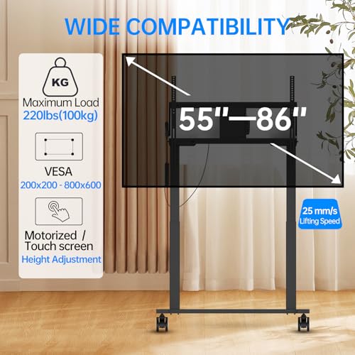 Image of JAV Smart Board & Motorized Stand - 4K UHD Interactive Whiteboard with 8+128GB Storage, Android OS & Open App Ecosystem for Classroom, Office, Home Includes Electric Lifting Stand for 55-86 Inch