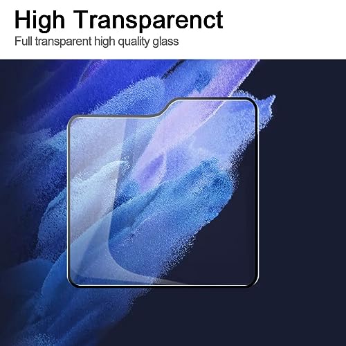 Image of Casodon Tempered Glass Screen Protector Guard for Samsung Galaxy Flip 5 (Black) Full Screen Coverage with Easy Installation Kit