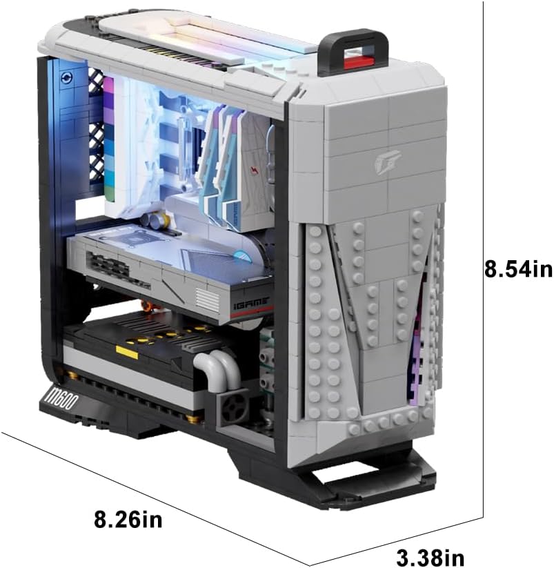 Desk Toys Building Blocks Set, PC Desktop Computer Building Kit, Creative Collectible Build-and-Display Model for Office,Building Set for Adult 1000PCS