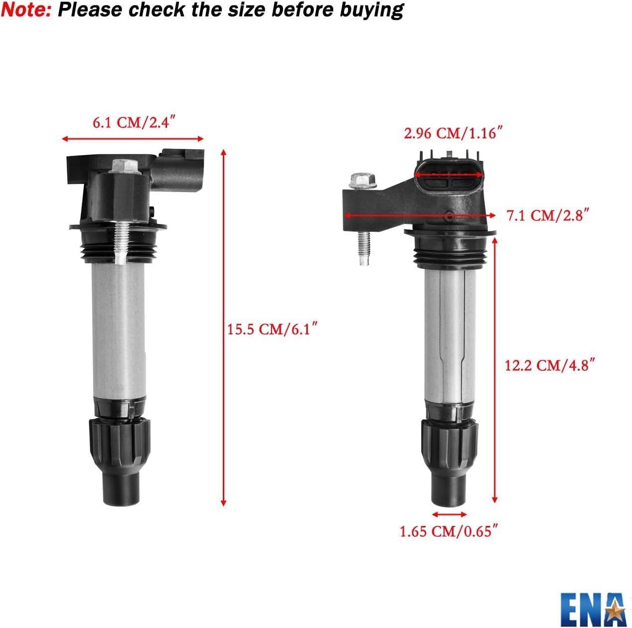 ENA Set of 6 Ignition Coil and 6 Connector Compatible with Buick Chevrolet Cadillac GMC Saturn Pontiac Enclave CTS Malibu Canyon Terrain Impala V6 3.6L 3.0L 2.8L Replacement For UF569