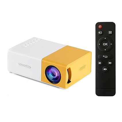 BAZPUR MART Mini LED Projector Supports 720P / 1080P Portable Video Projector with Built-in Speaker & Remote Control Support HD/AV/USB/Audio 3.5mm Interface for Home Theater Entertainment'$