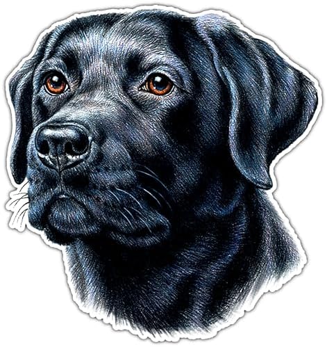 Black Labrador Lab Dog Pet Vinyl Sticker - Loyal Companion Car Bu...
