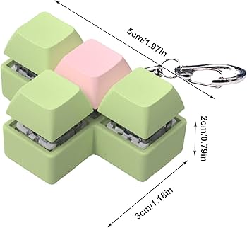 Fidget Toys Teclado Llavero, 7,5x2x3cm Teclado Antiestres Con Luz 4 Teclas, PC Juguete