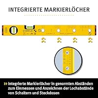 STABILA ELECTRIC KIT - Elektriker Wasserwaage Type 70 Electric /43 cm mit Markierlöchern, Mini-Wasserwaage Pocket Electric /7 cm, Zollstock Type 707 P /2m (PEFC zertifiziert), Bleistift Type ZB – Ansicht 2