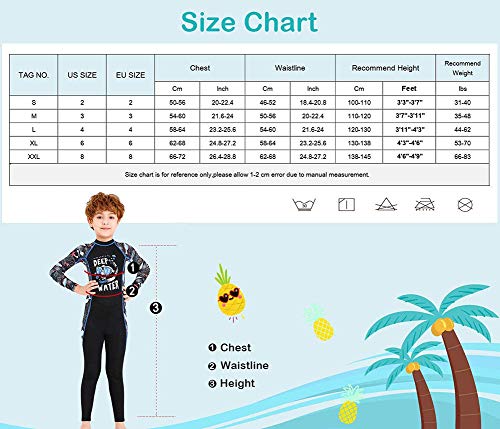 Image of Full Body Kids Swimsuit One Piece Rash Guard Long Sleeve Wetsuit Skin for Girls Boys