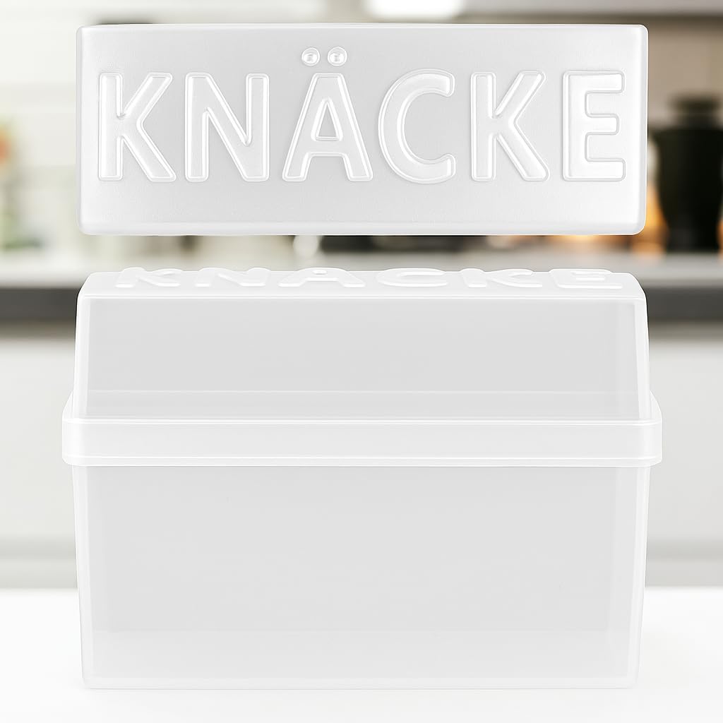 contenitore per pane croccante con coperchio - Brotbox - ermetico - scatola per la conservazione - Trasparente/bianco (2 pezzi - mix)