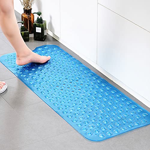 100 x 40 cm Badematte Rutschschutz, Badezimmer Badewanne Matten für Wanne, Maschinenwaschbare Duschmatte für Kinder und Ältere (schwarz)