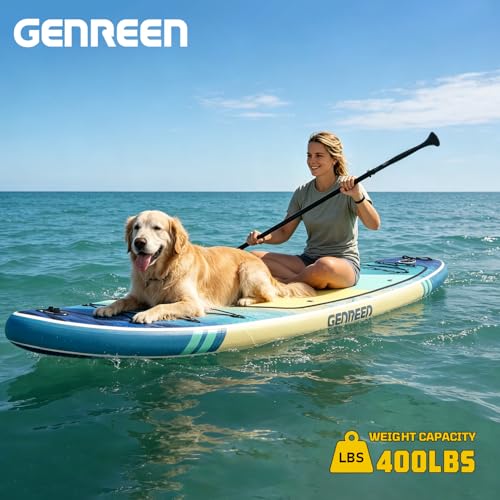 Image of Inflatable Stand-Up Paddle Boards - Available 32 inch /33 inch /34 inch Widths Inflatable Paddle Board with SUP Accessories, Camera Mount, Basic All-Around SUP Board for All Skill Levels, Up to 450lbs
