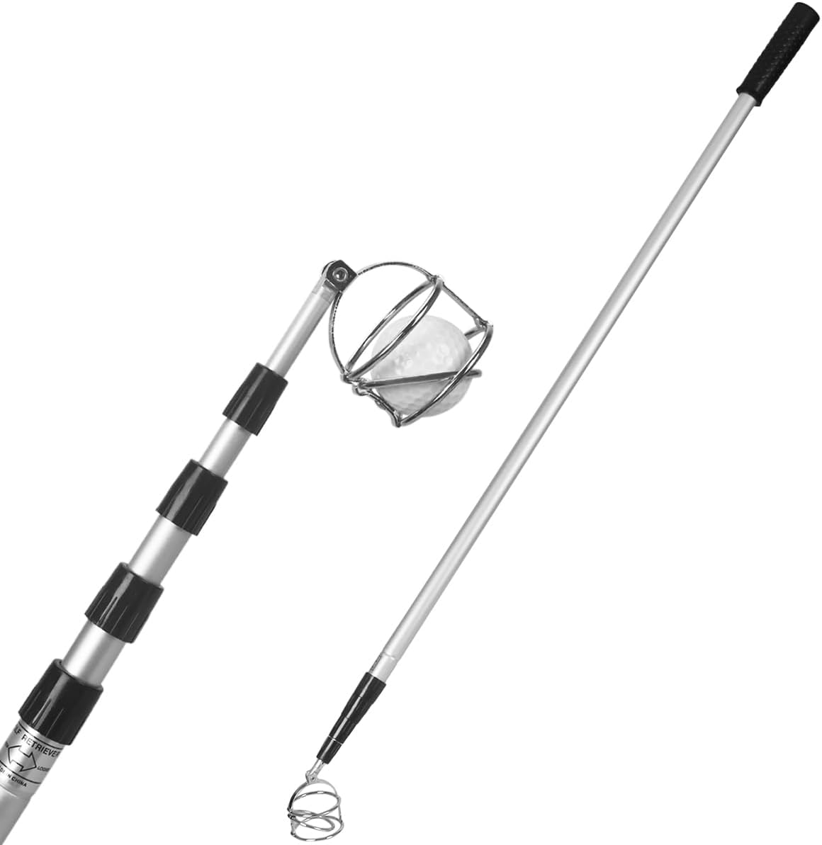 HOW TRUE Golf Ball Retriever Telescopic, 15Ft/18Ft Golf Ball Grabber, Stainless Steel Ball Retriever Tool, Golf Ball Retriever for Water 15feet S style