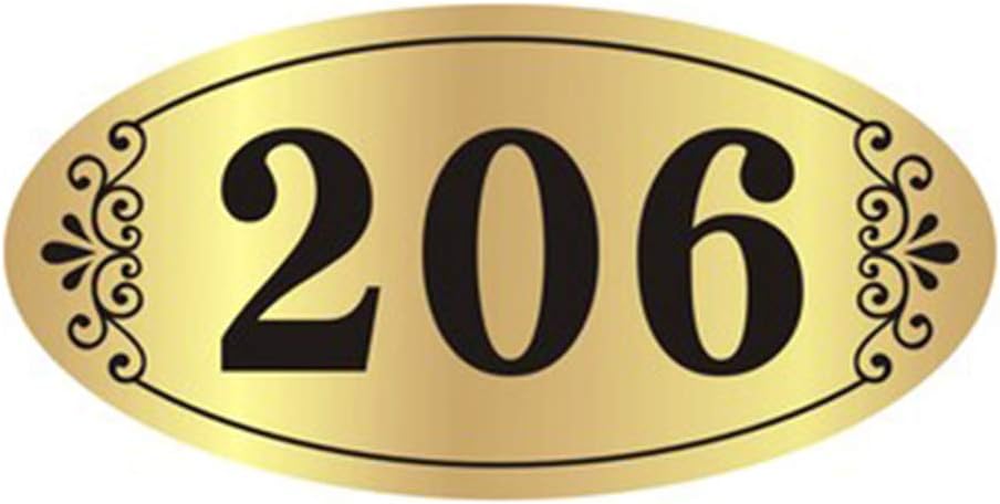 Customized Home Address Number Sign Self Adhesive Personalized House Number Sign Plaque ABS Golden Color Home Address Number Plate Wall Mounted Metal Door Number Plate Sign for Home Hotel Apartment