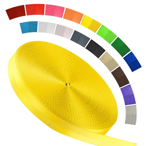 Image of Polyester Webbing Strap 16+Colors - 1 inch&1.5 inch&1.9 inch - 16.5 25 33 55 Yards Heavy Duty Webbing Roll, Flat Webbing Strap for Indoor&Outdoor Gear, Climbing, DIY Crafting, Repairing