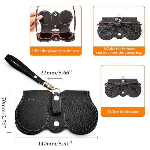 Image of FEISEDY 2Pack Soft Leather Sunglass Bag, Portable Holder Eyeglasses Case
