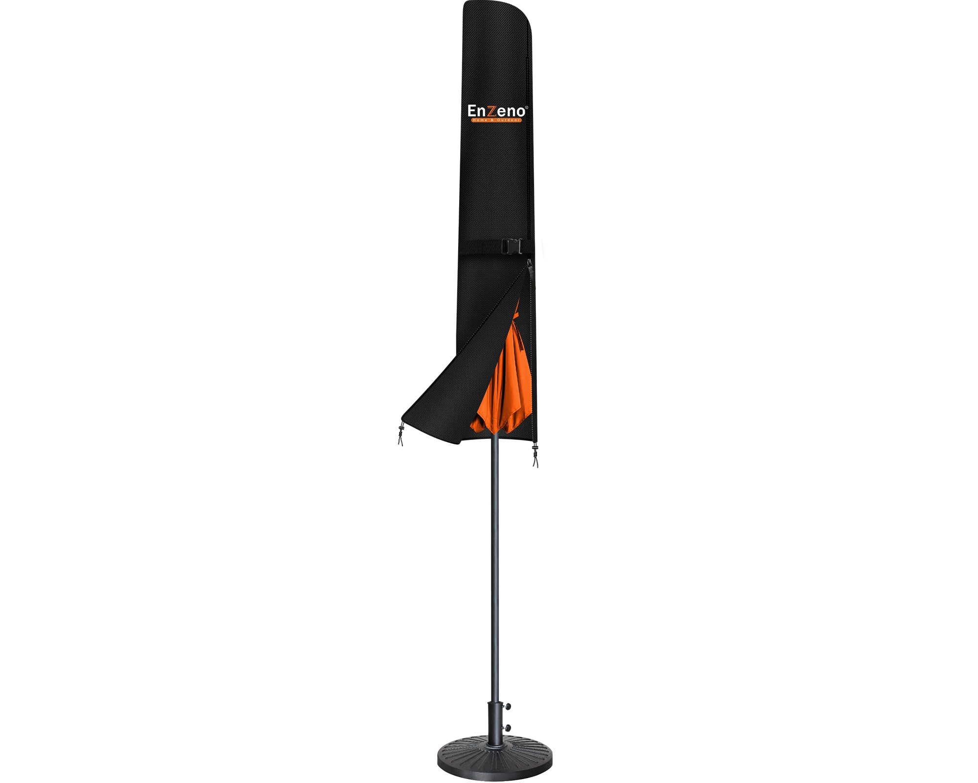 Enzeno Pokrowiec ochronny na parasol przeciwsłoneczny Ø 300 cm/200 x 250 cm/153 x 30/30 cm, wodoszczelny pokrowiec na parasol ogrodowy, z wodoszczelnym zamkiem błyskawicznym