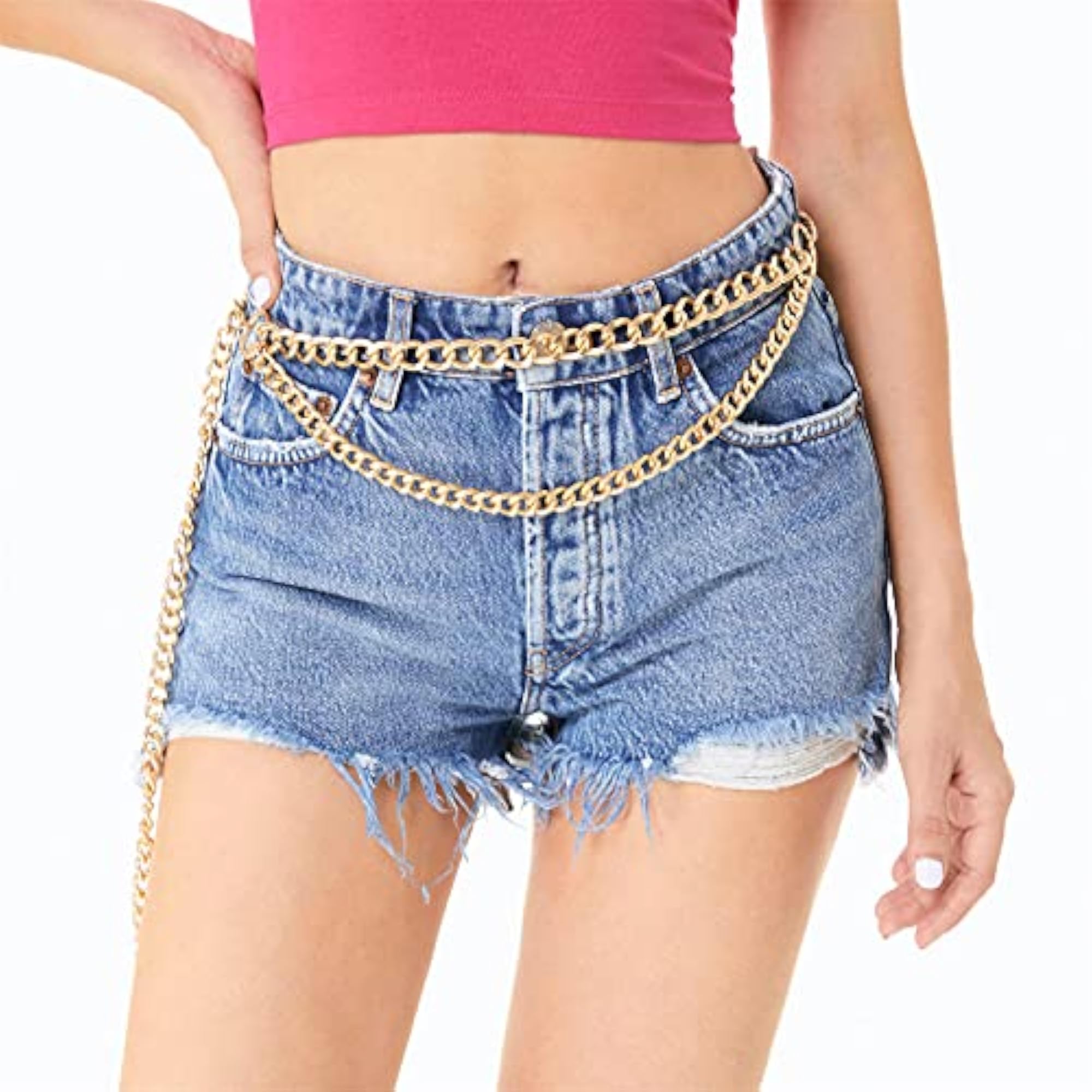 Women's Premium Gold Waist Chain Belt, Dangling Design