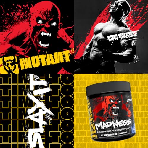 Mutant Madness | Ultra-Concentrated Pre-Workout Supplement | 360mg Caffeine, 4g Pump & Performance Blend, Beta-Alanine, Energy & Focus| 30 serv3 | 270g | (Fruit Punch) Mutant Madness | Ultra-Concentrated Pre-Workout Supplement | 360mg Caffeine, 4g Pump & Performance Blend, Beta-Alanine, Energy & Focus| 30 serv3 | 270g | (Fruit Punch)