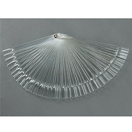 AHIER Adecco LLC 50 PCS Transparent Nail Swatches Sticks, Fan-shaped Nail Art Tips, Nail Polish Display Board Practice Sticks with Metal Screw Holder : Amazon.ae: Beauty
