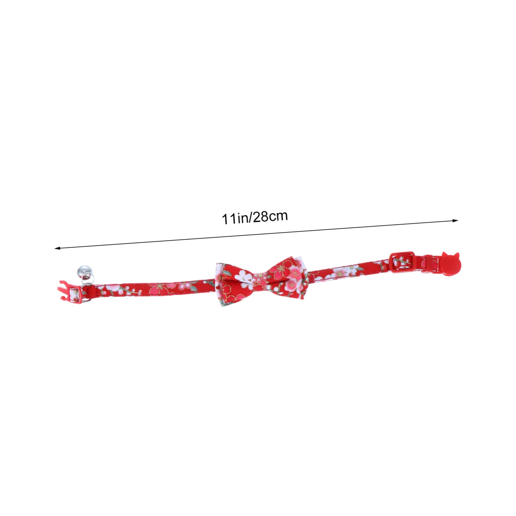 Sosoport 2 Sets Verstellbares Katzenhalsband mit Glöckchen Fliege Halskette Blumenmotiv für Entzückende Haustiere 3 Stück