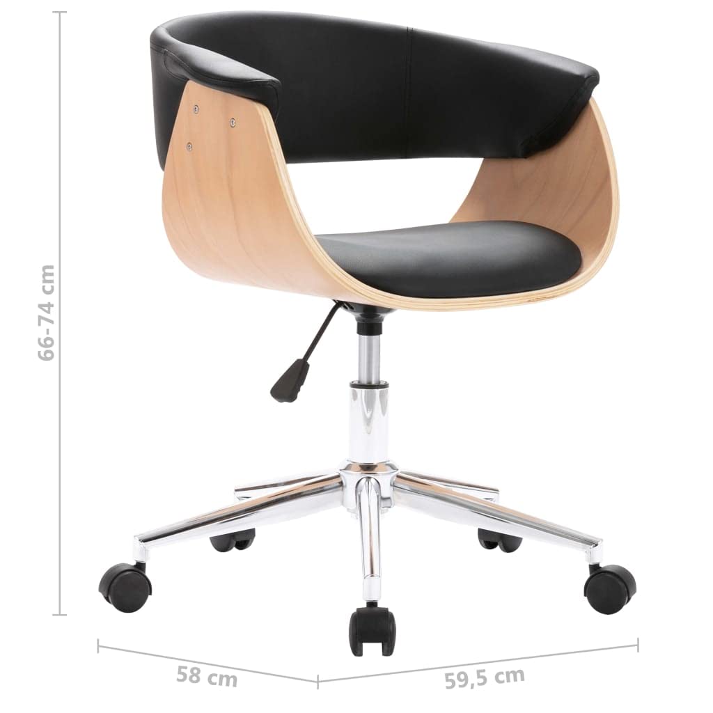 6 sillas de comedor giratorias de piel sintética negra, altura ajustable con resorte de gas, giratorio 360°, diseño moderno para comedor y sala de estar