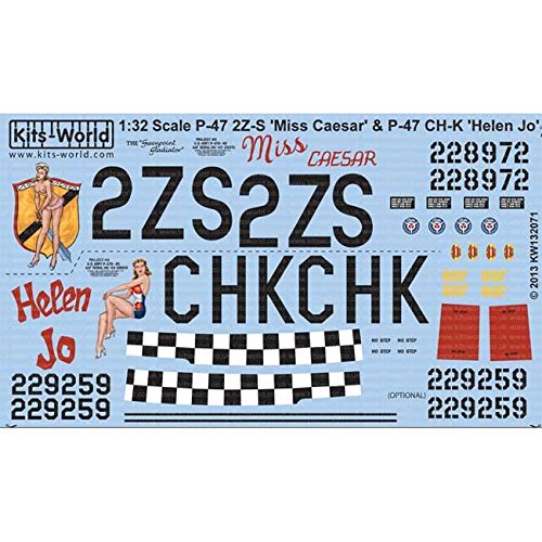 Decal P-47D Thunderbolt 1/32 Platts KW132071 pour maquette d'avion US Army Air Forces