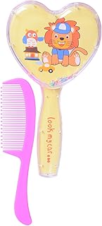 طقم مشط وفرشاة على شكل قلب موسيقي، لون أصفر