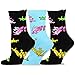TeeHee Colorful Puppies Women's Cotton Crew Socks,9-11,Colorful Puppies