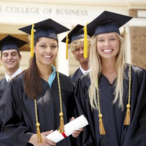 Image of Graduation Honor Cords White and Gold Graduation Cords with Tassels, 67 inch Long for Graduation Students