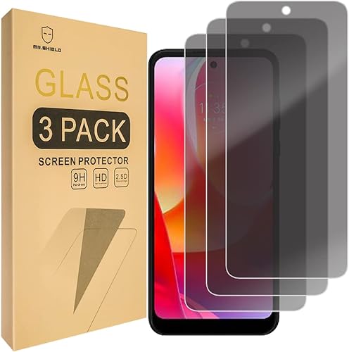 Mr.Shield Paquete de 3 Protector de pantalla de privacidad para Motorola Moto G 5G (2023) Vidrio templado Anti espía Protector de pantalla