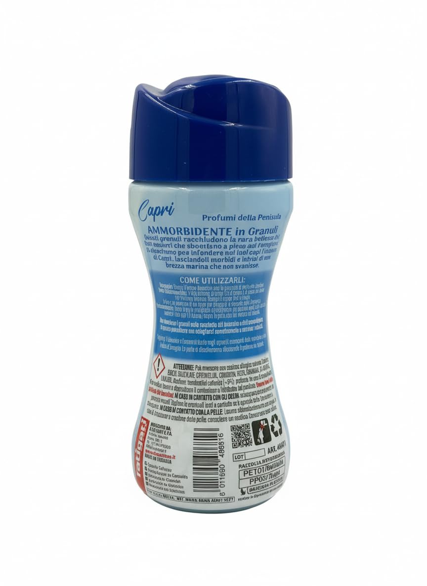 Evualà Ammorbidente in Granuli Profumo Capri, Perle Profumate per Lavatrice, 210g, 20 Lavaggi, 3 o 6 Confezioni (210gr x 6, Capri)