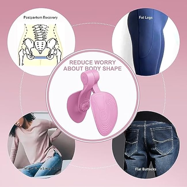 Inner Thigh Exerciser Kegel Exercise Products for Women Pelvic Floor Muscle Trainer Inner Thigh Hip Exercise Equipment Postpartum Rehabilitation Pelvic Floor (Pink)