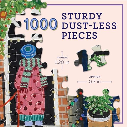 Image of eeBoo 1000 Piece Puzzle - Christmas in The Square Jigsaw Puzzle for Adults, Square 23 inch x 23 inch Made with Recycled Board & Vegetable-Based Ink
