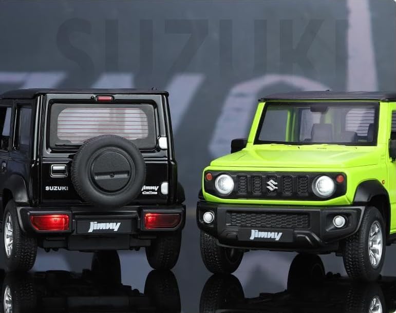 Image of Exclusive Alloy Metal Pull Back Die-Cast Car Diecast Metal Pullback Toy Car with Openable 6 Doors,Light Music Boys Gifts Toys (1:32 Suzuki Jimny- Green Color)