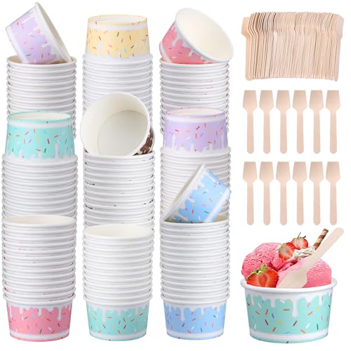 Kochorie 60 Pieces 6 oz Paper Ice Cream Cups with...