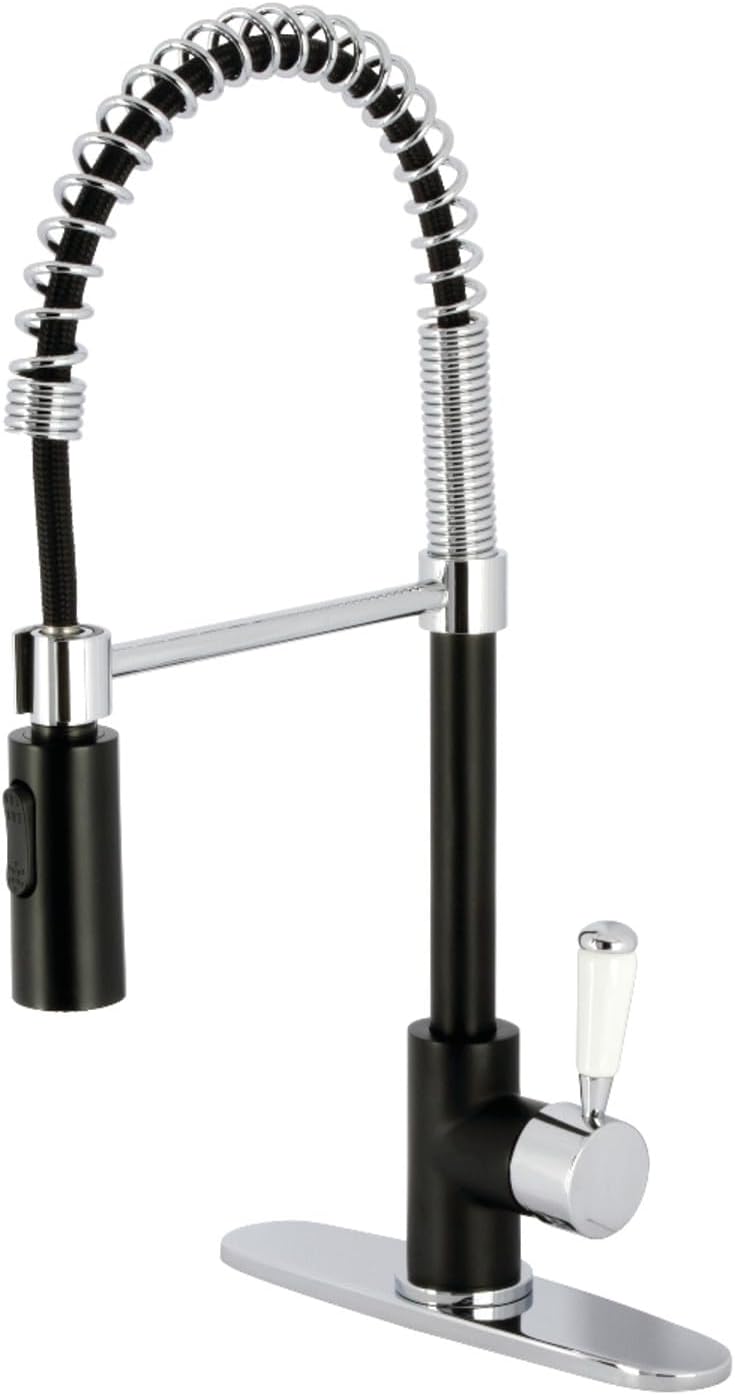 Gourmetier LS8778DPL Paris Single-Handle Pre-Rinse Kitchen Faucet, Brushed Nickel