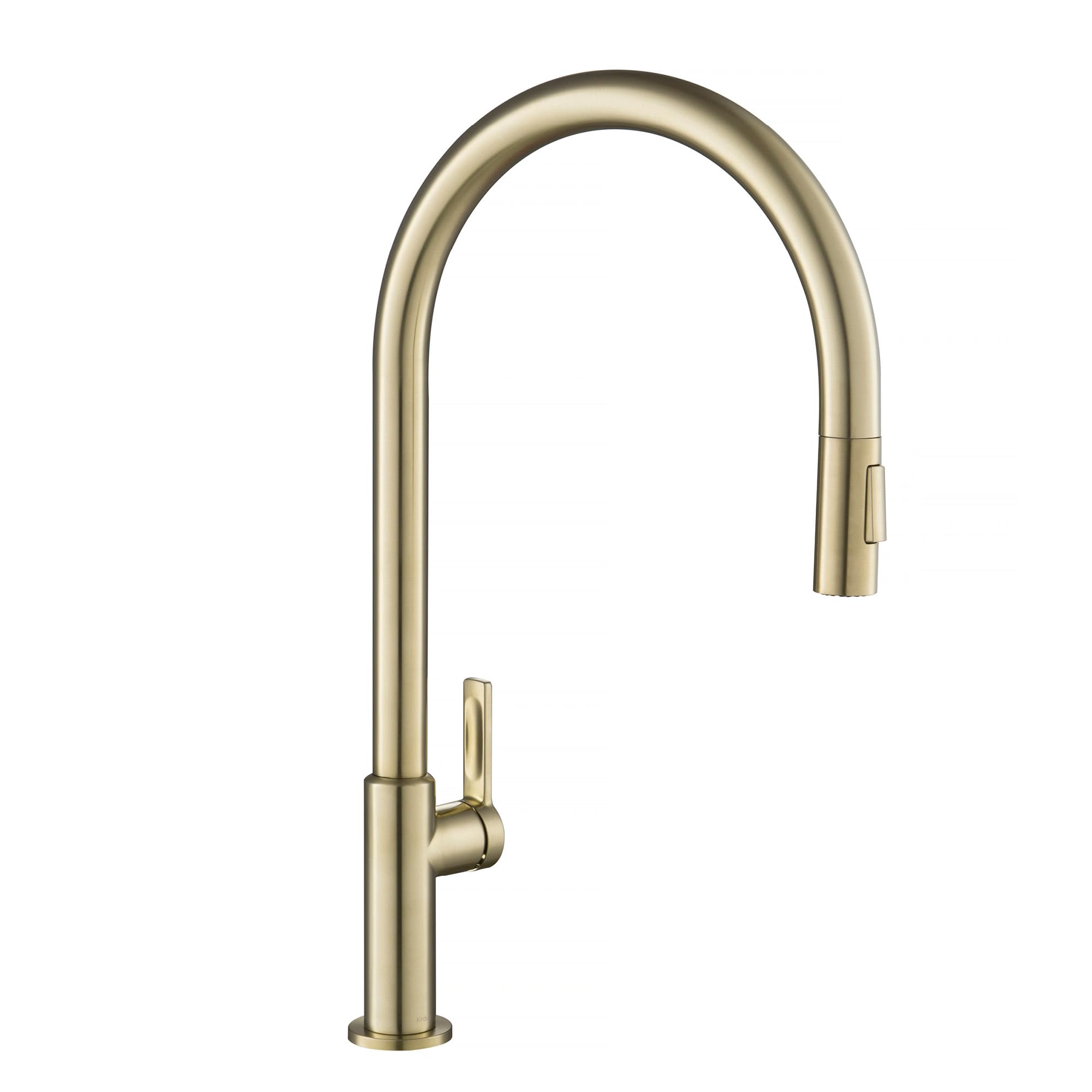Kraus KPF-2821SFACB Oletto High-Arc Single Handle Pull-Down Kitchen Faucet, 21 Inch, Antique Champagne Bronze