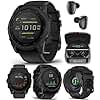 Wearable4U Garmin Tactix 8, 51mm Solar, Elite, Titanium Bezel, Sapphire Lens, Premium Tactical GPS Smartwatch, Includes Applied Ballistics Ultralight Elite Solver, 40 M Dive Rating w Earbuds Bundle