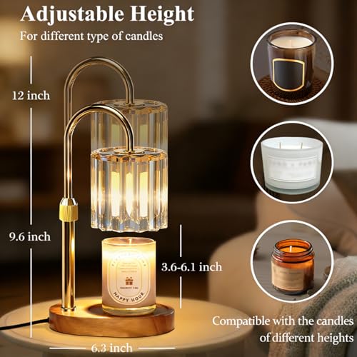 Lukasa Candle Warmer Lamp, with Timer Dimmer Adjustable Height, Home Decor, Room Decor, Wax Melt Warmer for Candles, Gifts for Mom, Mothers Day Gifts, Birthday Gifts for Women - Image 4