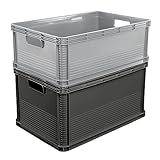 keeeper Transportbox, Stapelbar, Polypropylen, 45 l, Robert, Nordic Grey