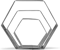 Vista 1 de Juego de cortadores de galletas hexagonales grandes - 5", 4", 3" - 3 piezas - Acero inoxidable