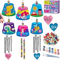 vamei Bastelset Windspiel Basteln Malset für Kinder Windspiel Kreativ Set DIY Malen Handarbeit Geschenk Mädchen Kinder Bastelset Kinder ab 6 Jahre