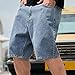Men's Vintage Washed Jean Shorts Straight Leg Summer High Waisted Loose Fit Casual Denim Shorts with Pockets
