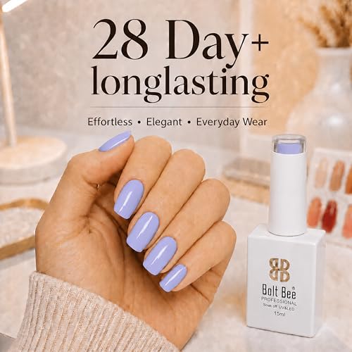 Image of Bolt Bee Lavender Mist Color Gel Nail Polish Soak Off UV Gel DIY at Home 15ML Manicure Salon Nail Art