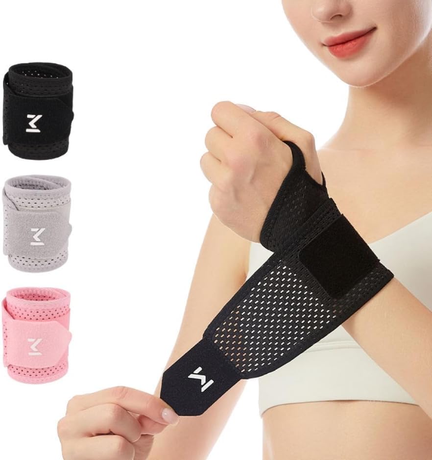 Wrist Support Compression Brace with Thumb Wrap – Adjustable, Breathable Bandage for Fitness, Weightlifting, Tendonitis, Left or Right Hand, Men & Women (Black) — view 4