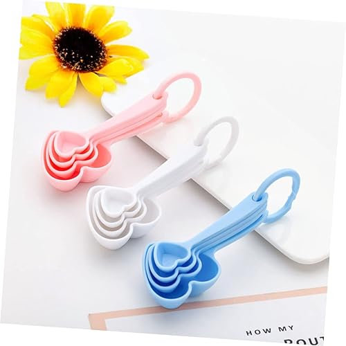 Miniatura 9 de Housoutil Juego de cuchara de medición en forma de corazón para recuerdos de fiesta de boda 3 juegos12 unids