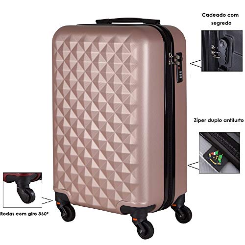 Mala de Bordo em ABS Com 4 Rodas 360 - Oslo (Rose)