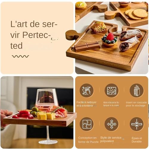 Plateau de présentation avec poignées pour snacks et desserts - 5