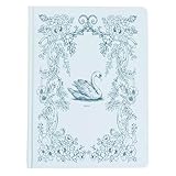 Pearhead Hardcover Journal Notebook 6x8 – Blue Swan College-Ruled Writing Journal with 200 Lined Pages for Notes, Work & Journaling